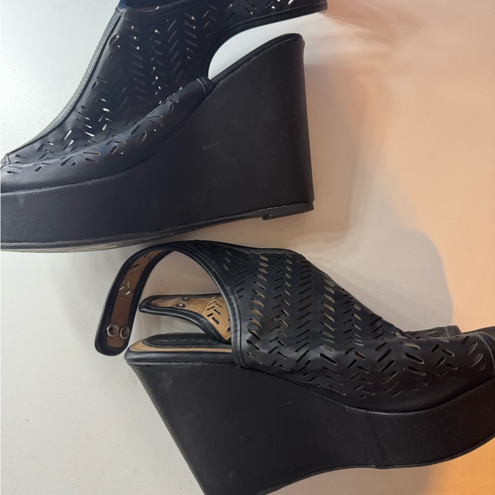 Black Wedge Sandals